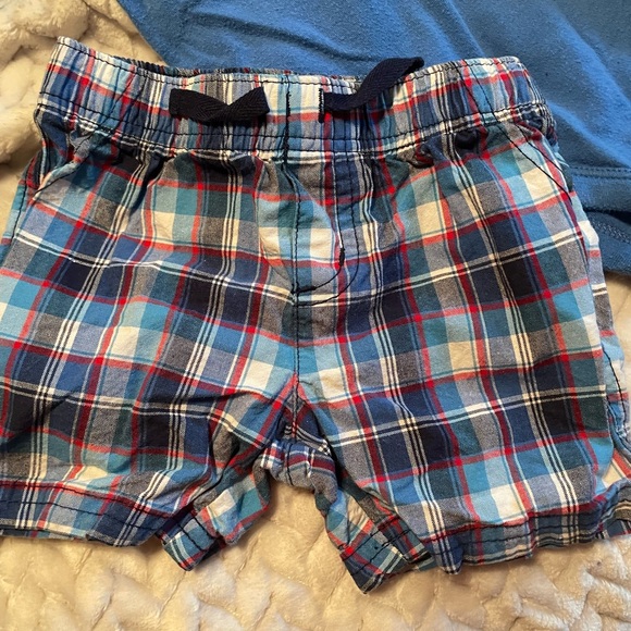 Lot of 3~Baby Boy’s Jeans, Onesie w collar, plaid drawstring shorts Size:18-24 M - Picture 9 of 10